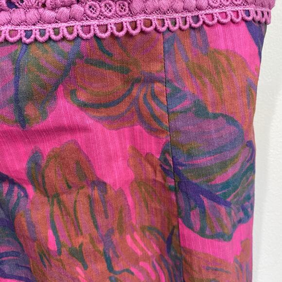 Lilly Pulitzer Brynn Strapless Pink Floral Crochet Mini Dress Size 0 - Picture 7 of 12